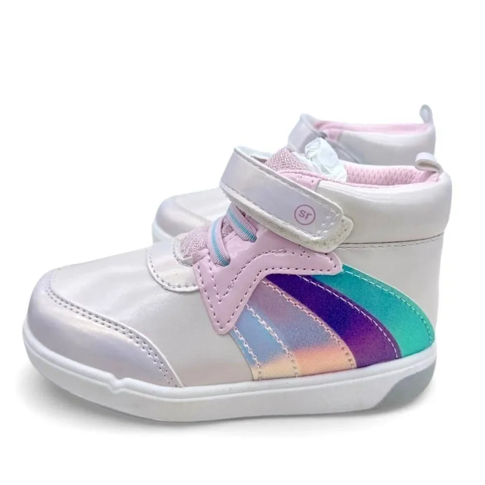 Stride Rite Hazel High-Top Supportive Sneaker Toddler Size 7 Silver Iridescent